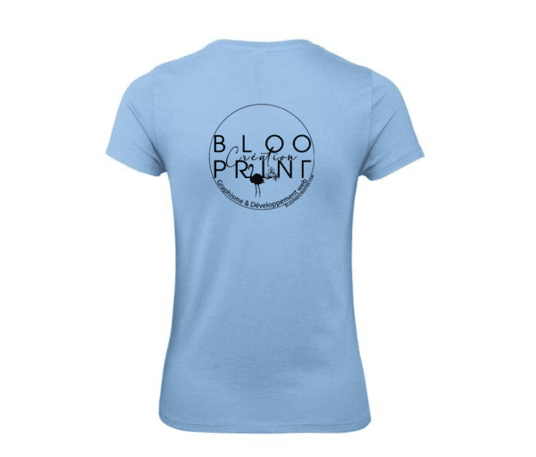 T-SHIRT (femme) - Blooprint Création - Bleu ciel - BC04T – Image 2