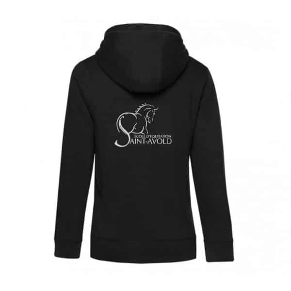 SWEAT ZIPPÉ (femme) - école d équitation saint avold - Noir - BCW03Q – Image 2