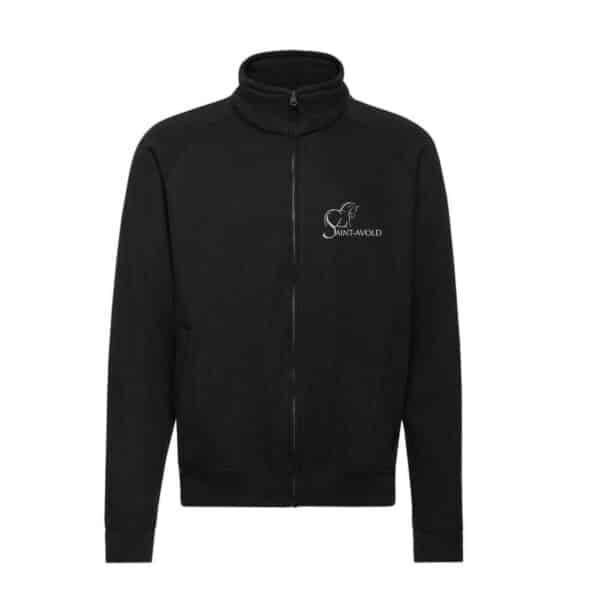 SWEAT ZIPPE SANS CAPUCHE (homme) - école d équitation saint avold - Noir - SC365