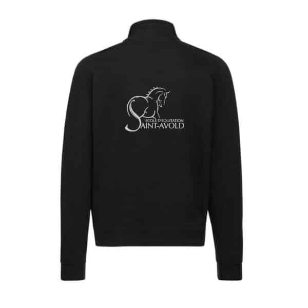 SWEAT ZIPPE SANS CAPUCHE (homme) - école d équitation saint avold - Noir - SC365 – Image 2