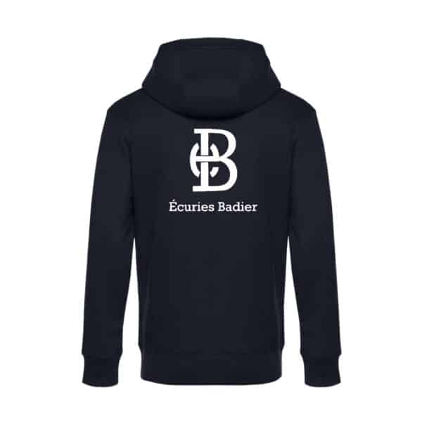 SWEAT A CAPUCHE (homme) - Écuries Badier - Navy - BCU33B – Image 2