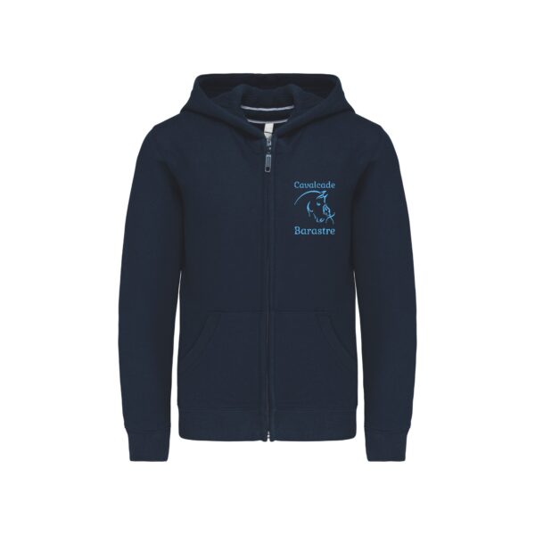 SWEAT ZIPPÉ (enfant) – Écurie Cavalcade Barastre – Navy – K455