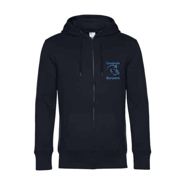 SWEAT ZIPPÉ (Homme) – Écurie Cavalcade Barastre – Navy – BCU03K