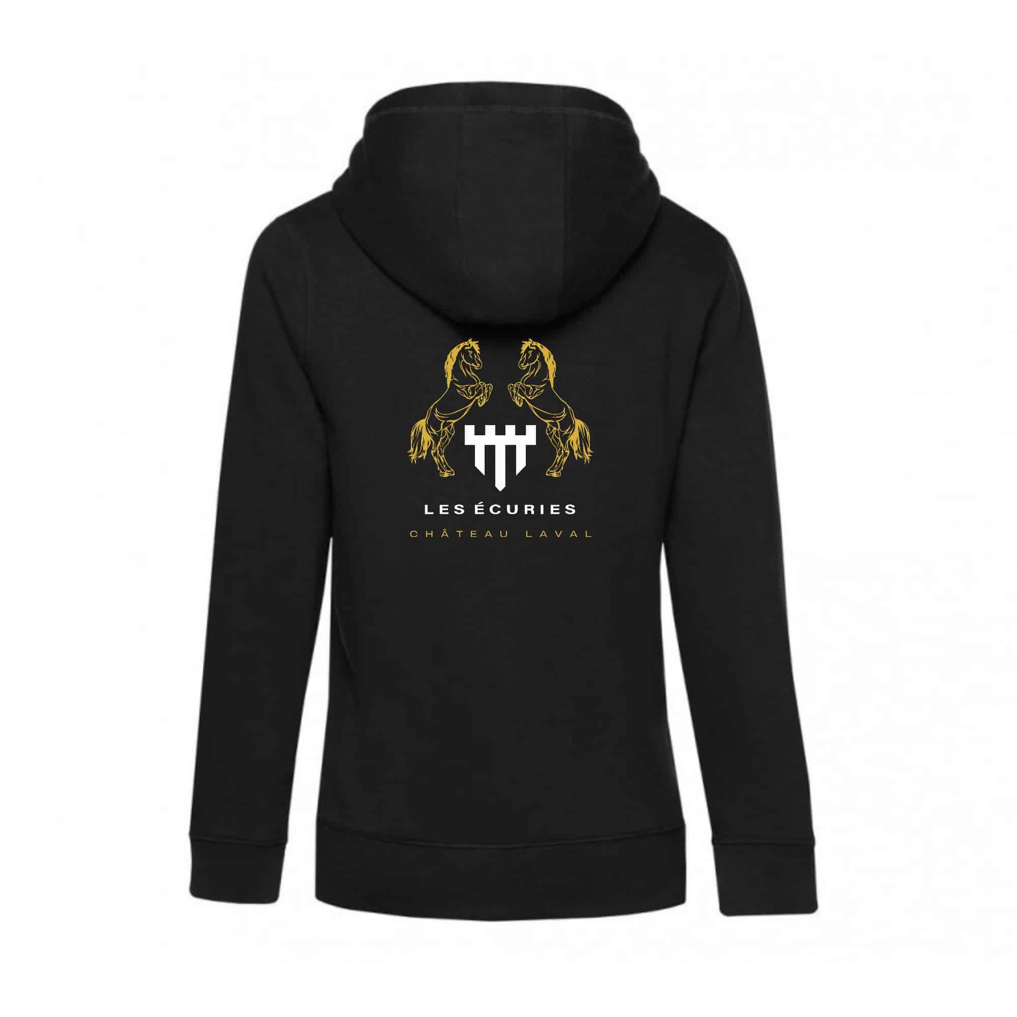 SWEAT ZIPPÉ (femme) - Les écuries Château Laval – Noir - BCW03Q – Image 3
