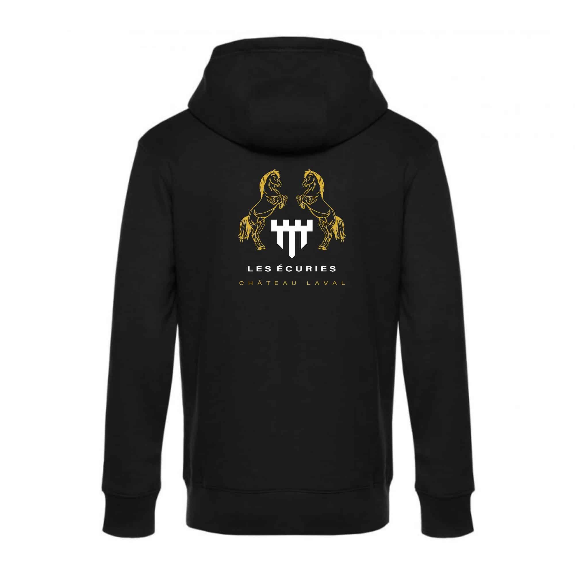 SWEAT ZIPPÉ (enfant) - Les écuries Château Laval – Noir - K455 – Image 3