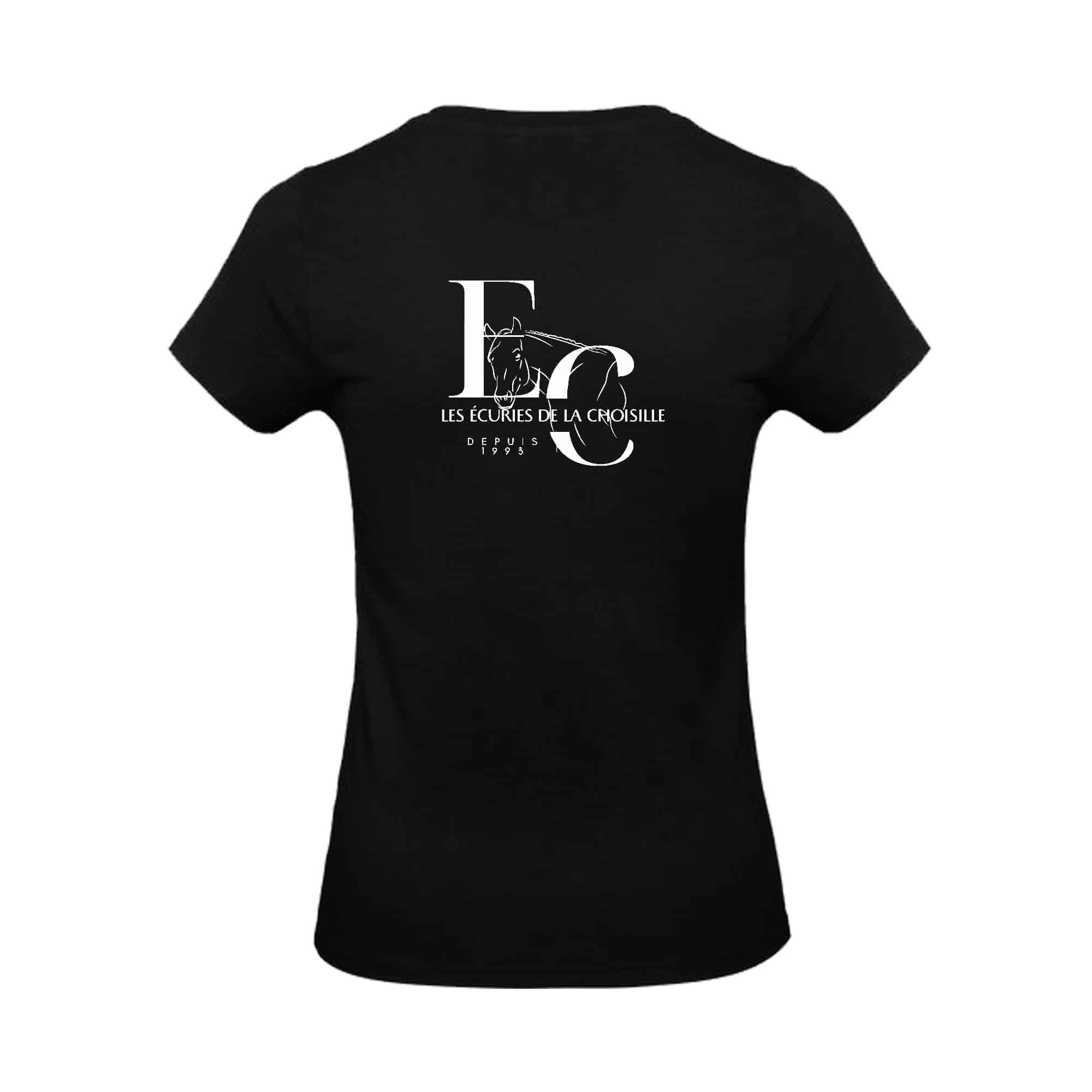 T-SHIRT (femme) - les ecuries de la choisille - Noir - BC04T – Image 3