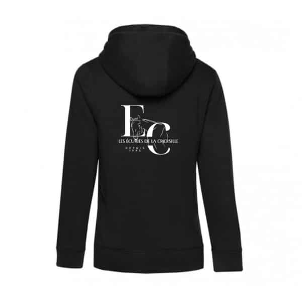 SWEAT ZIPPÉ (femme) - les ecuries de la choisille - Noir - BCW03Q – Image 2