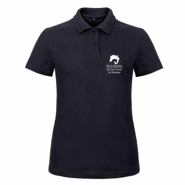 Polo premium (femme) - ECURIES de La Croix Saint Nicolas - Navy - BCW463