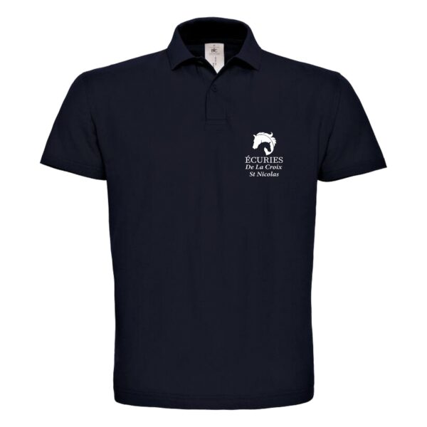 Polo premium (homme) - ECURIES de La Croix Saint Nicolas - Navy - BCU426