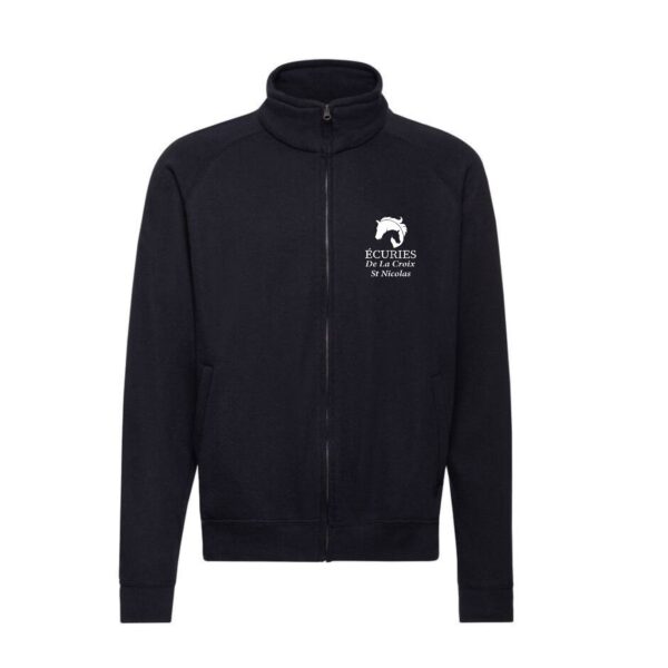 SWEAT ZIPPE SANS CAPUCHE (homme) - ECURIES de La Croix Saint Nicolas - Navy - SC365