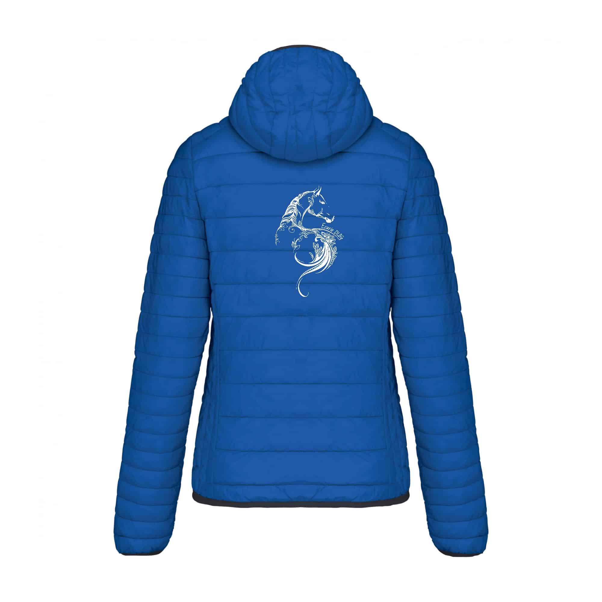 DOUDOUNE AVEC MANCHES ET CAPUCHE (femme) - Ecurie DLBG - Bleu roi - K6111 – Image 3