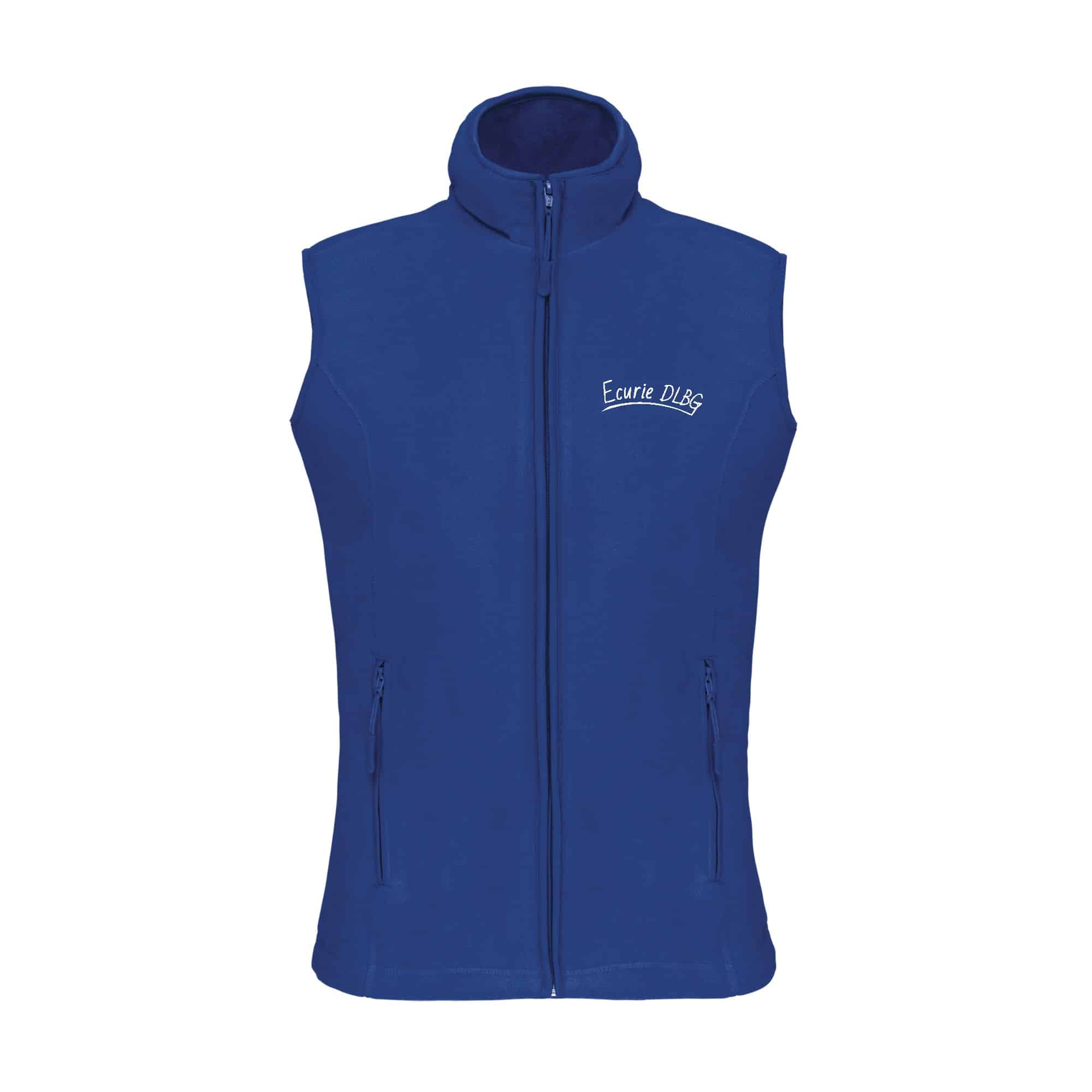 Veste micropolaire zippée sans manches (femme) – Ecurie DLBG - Bleu roi - K906