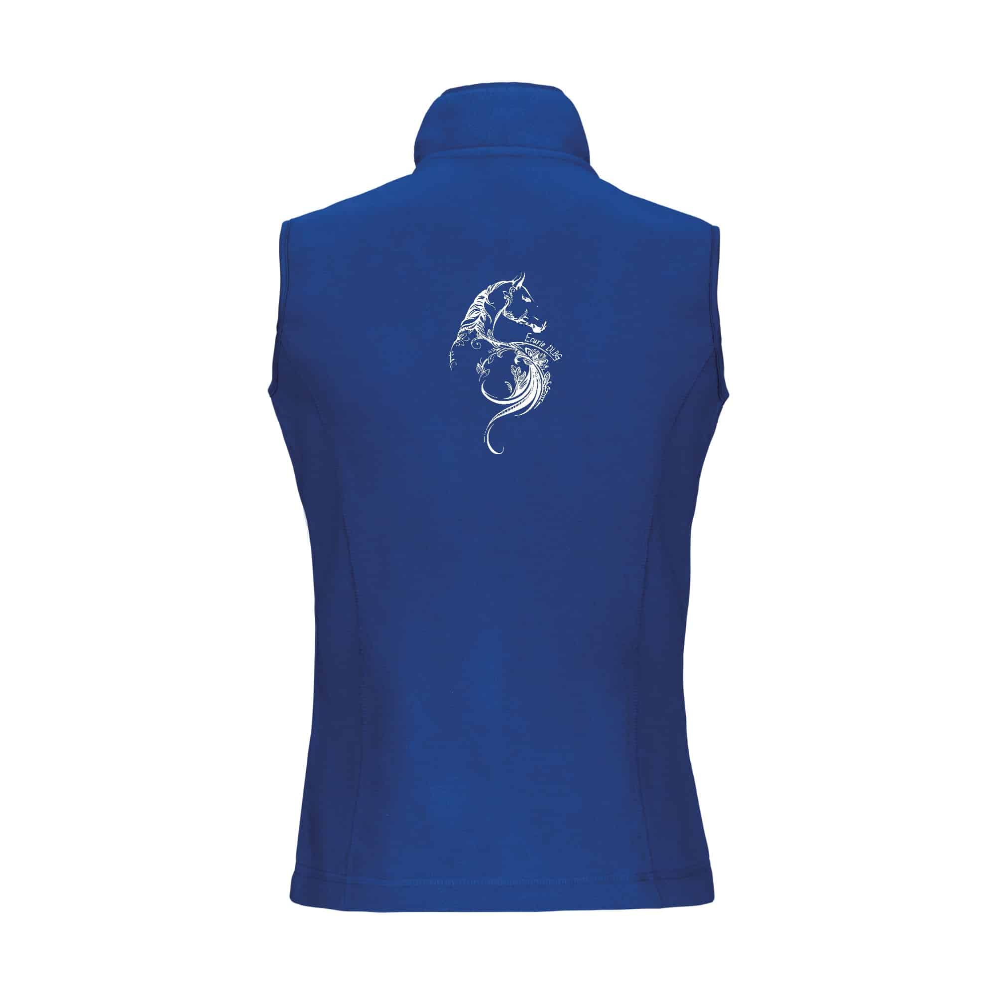 Veste micropolaire zippée sans manches (femme) – Ecurie DLBG - Bleu roi - K906 – Image 3
