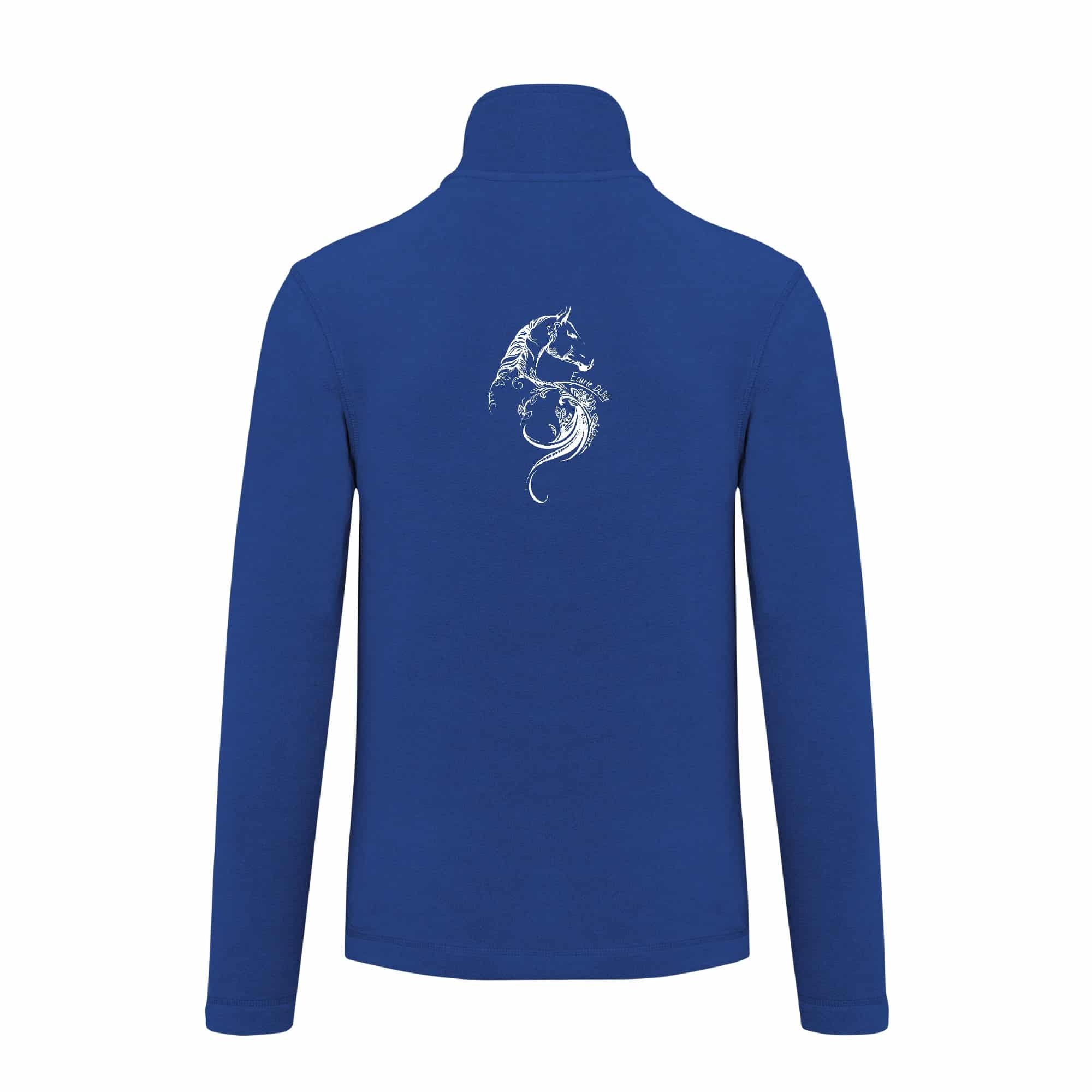 Veste micropolaire zippée (homme) – Ecurie DLBG - Bleu roi – K911 – Image 3