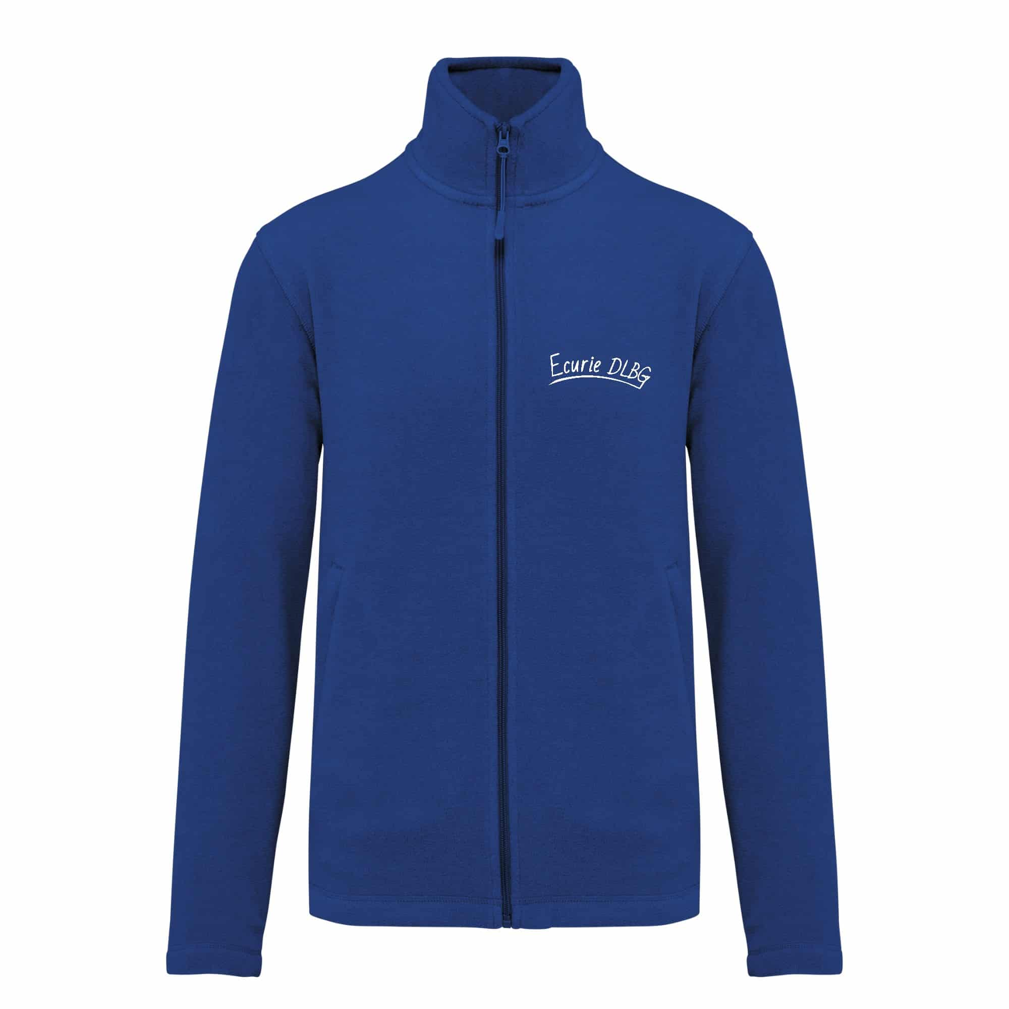 Veste micropolaire zippée (homme) – Ecurie DLBG - Bleu roi – K911