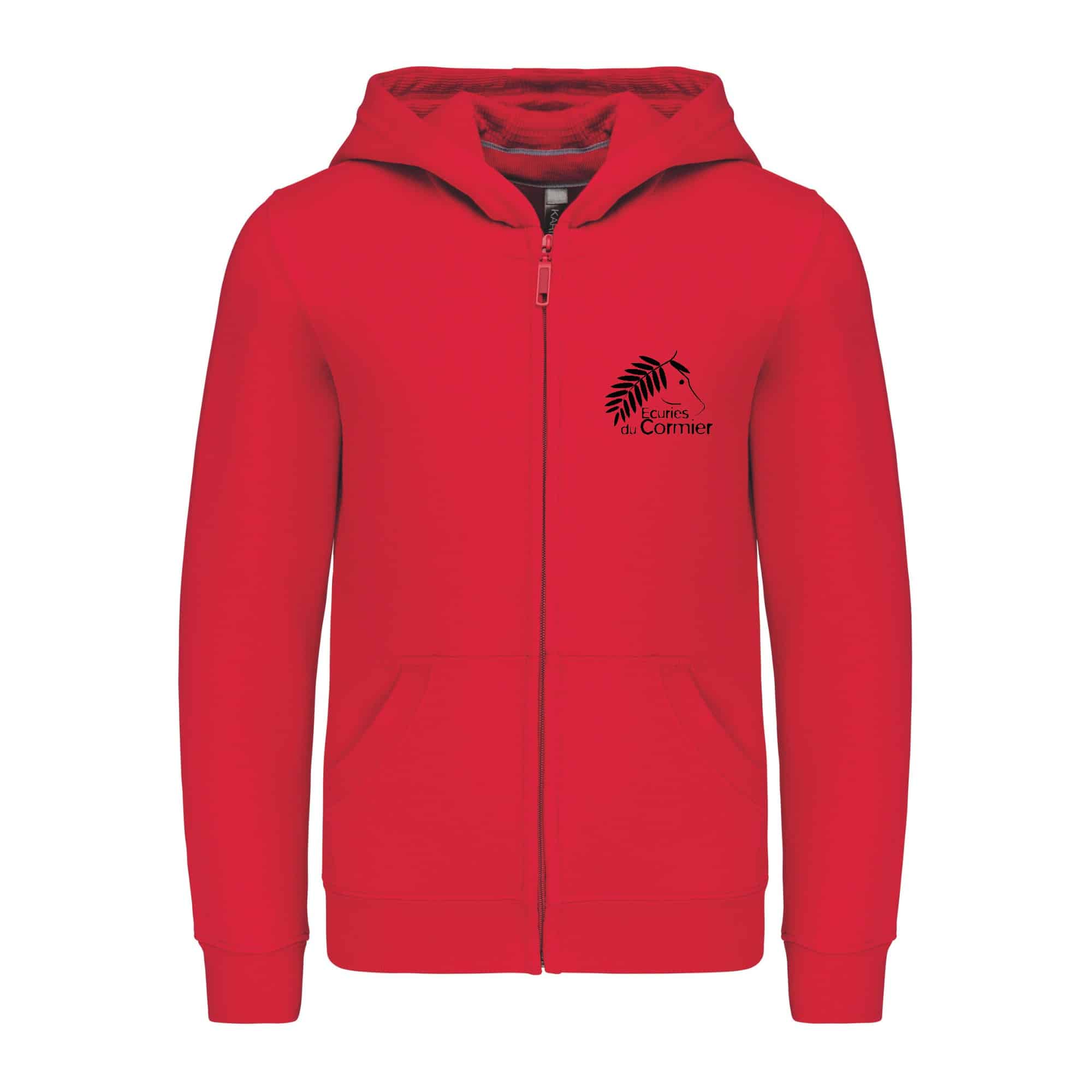 SWEAT ZIPPÉ (enfant) - DOYON Ludivine - Rouge - K455