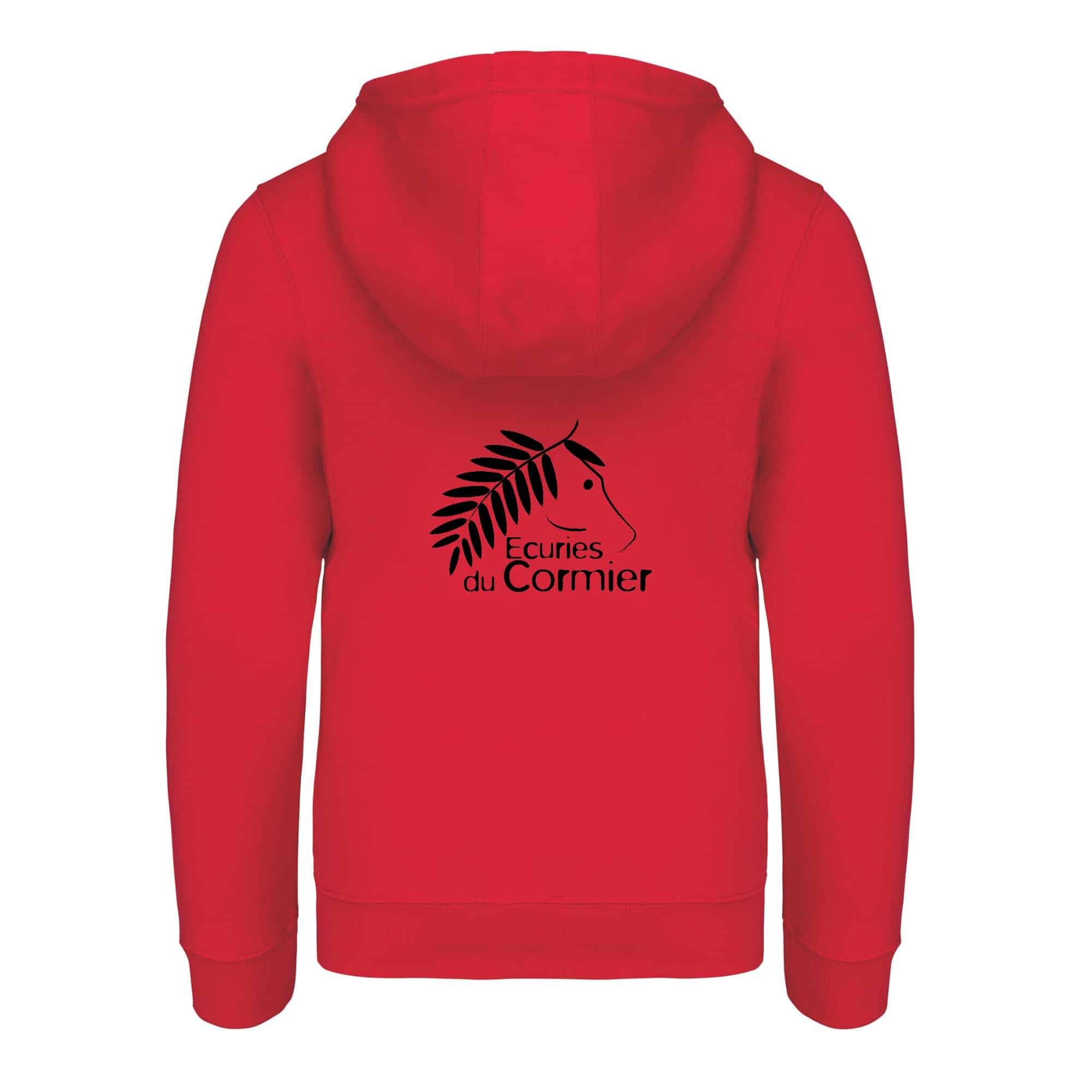 SWEAT ZIPPÉ (enfant) - DOYON Ludivine - Rouge - K455 – Image 3