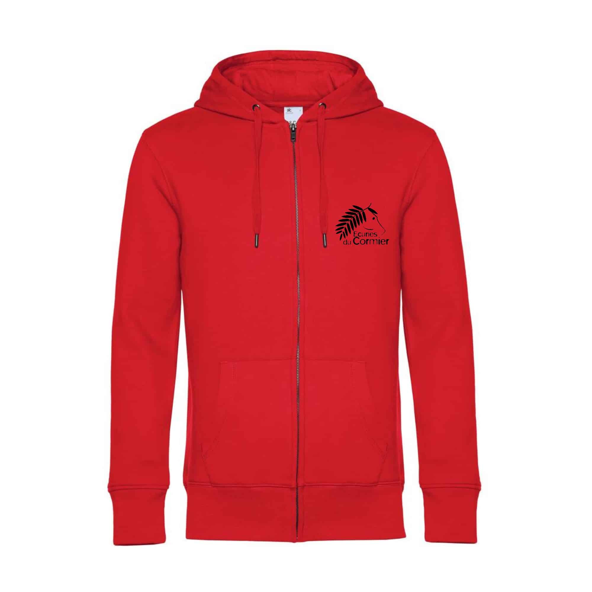 SWEAT ZIPPÉ (Homme) - DOYON Ludivine - Rouge - BCU03K