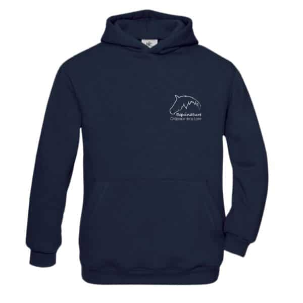 SWEAT A CAPUCHE (enfant) - Equinature chateaux de la loire - Navy - BC511