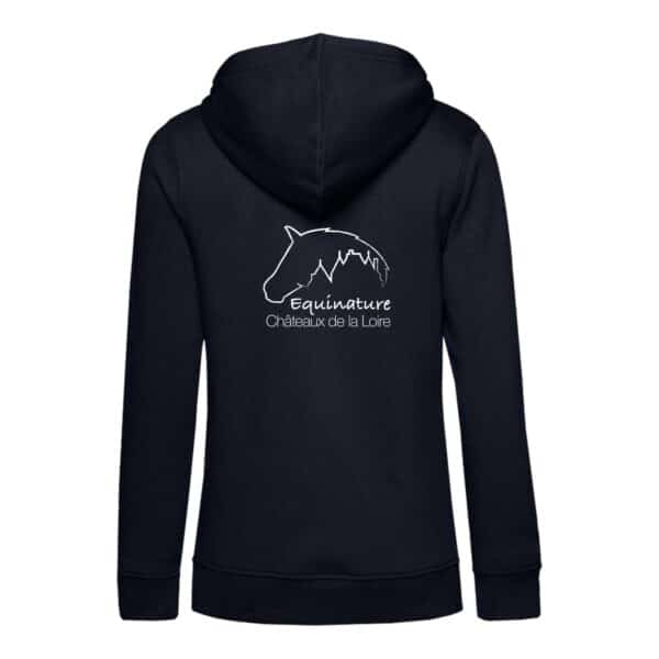 SWEAT A CAPUCHE (femme) – Equinature chateaux de la loire - Navy - BCW34B – Image 2