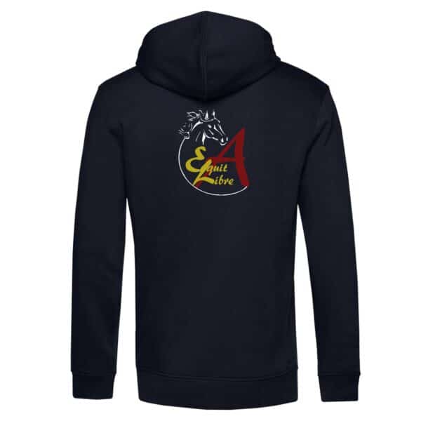 SWEAT A CAPUCHE (homme) - ASSOCIATION EQUIT LIBRE - Navy - BCU33B – Image 2