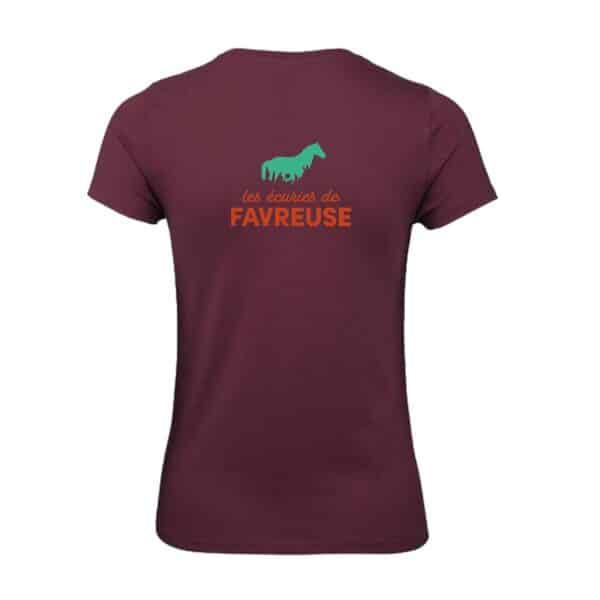 T-SHIRT (femme) - ECURIES DE FAVREUSE - Bordeaux - BC04T – Image 2