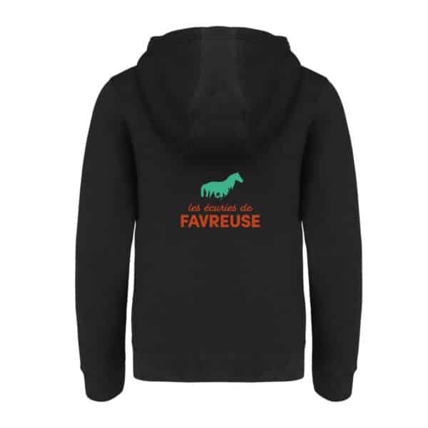 SWEAT A CAPUCHE (enfant) - ECURIES DE FAVREUSE - Noir - BC511 – Image 2