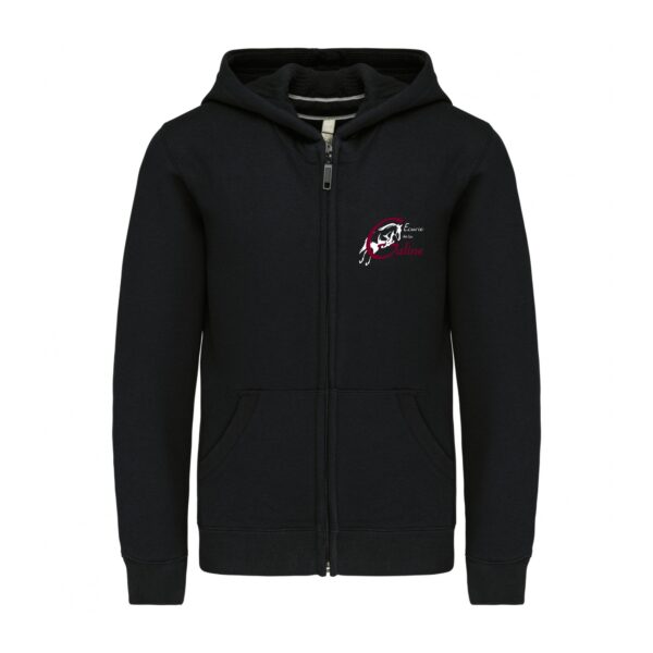 SWEAT ZIPPÉ (enfant) - ecurie de la galine - Noir - K455