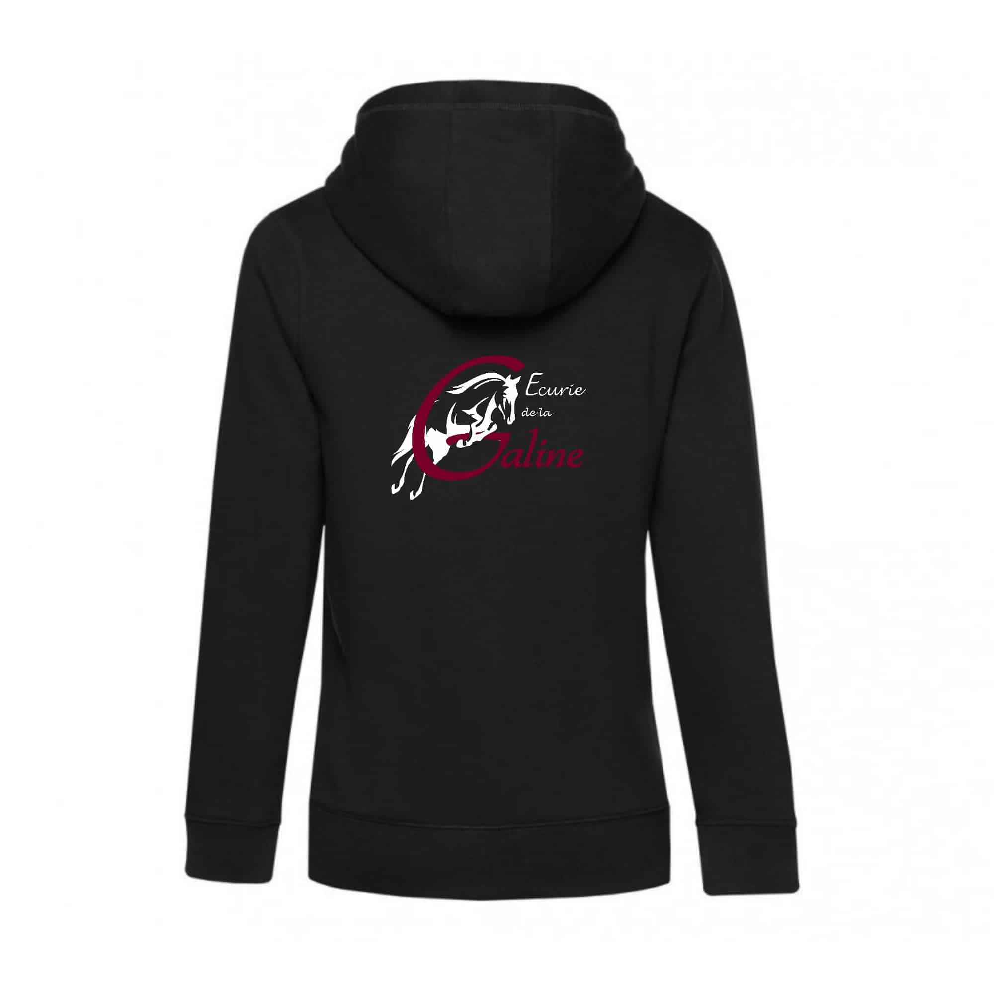 SWEAT ZIPPÉ (femme) - ecurie de la galine - Noir - BCW03Q – Image 3
