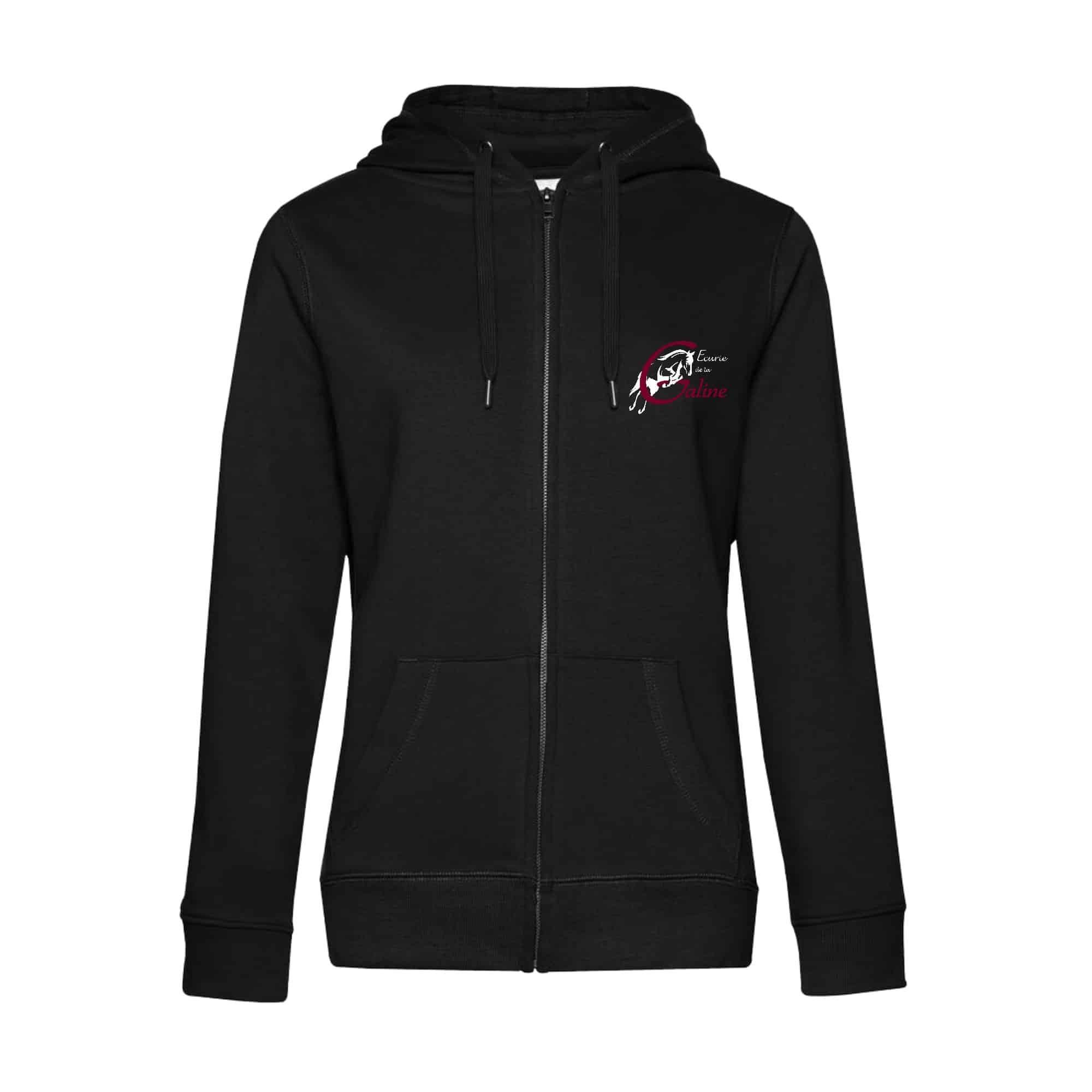 SWEAT ZIPPÉ (femme) - ecurie de la galine - Noir - BCW03Q