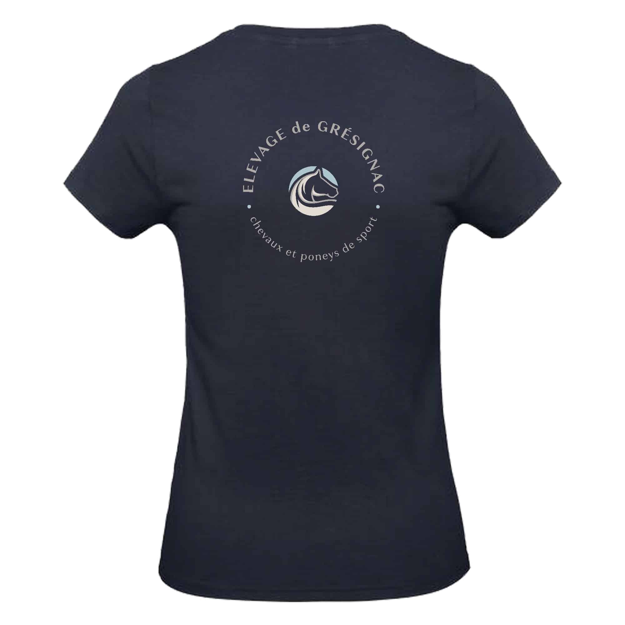 T-Shirt Bio Premium (femme) - ELEVAGE DE GRESIGNAC - Navy - BC049 – Image 3