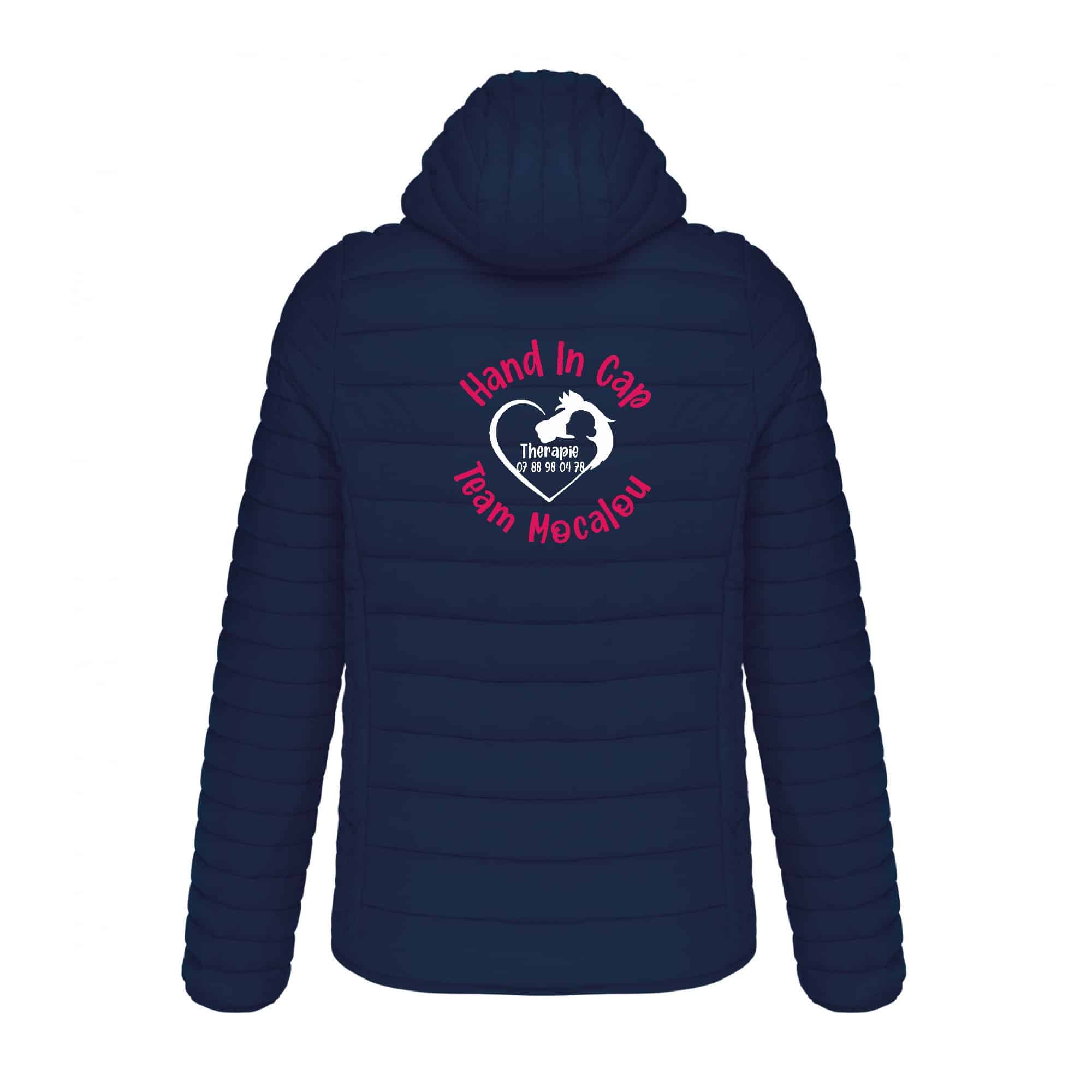 DOUDOUNE AVEC MANCHES ET CAPUCHE (homme) - Hand In Cap Team Mocalou - Navy - K6110 – Image 3