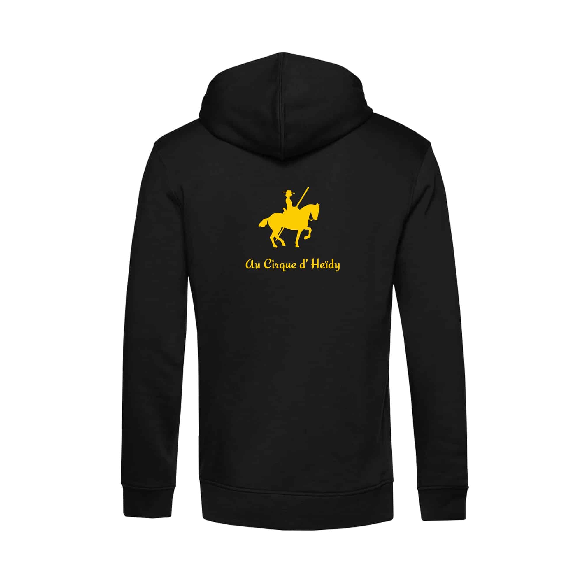 SWEAT A CAPUCHE (homme) - Au cirque d'Heidy - Noir - BCU33B – Image 3