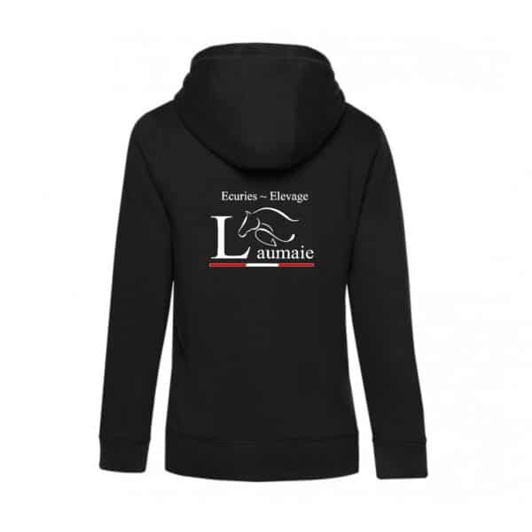 SWEAT ZIPPÉ (femme) - Les Écuries de L'aumaie - Noir - BCW03Q – Image 2