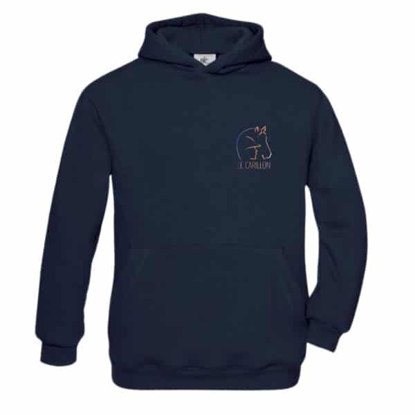 SWEAT A CAPUCHE (enfant) - Association le carillon - Navy - BC511