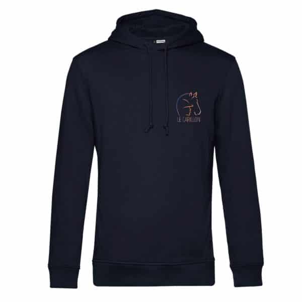 SWEAT A CAPUCHE (homme) - Association le carillon - Navy - BCU33B