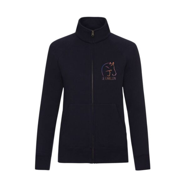 SWEAT ZIPPE SANS CAPUCHE (femme) - Association le carillon - Navy - SC366