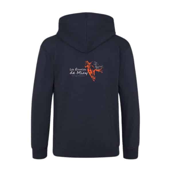 SWEAT A CAPUCHE (enfant) - SARL BELOUET Les écuries de Micy - Navy - BC511 – Image 2