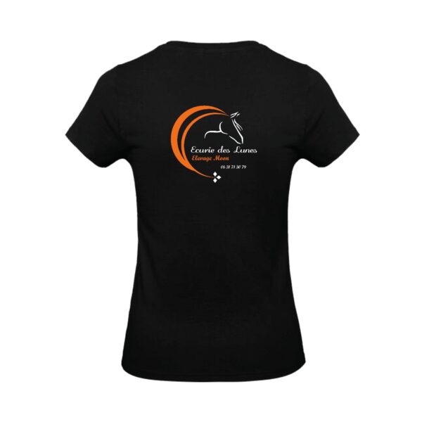 T-SHIRT (femme) - Ecurie des lunes Elevage moon - Noir - BC04T – Image 2