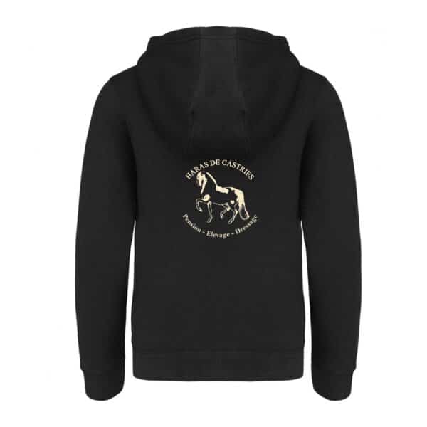 SWEAT A CAPUCHE (enfant) - haras de Castries - Noir - BC511 – Image 2