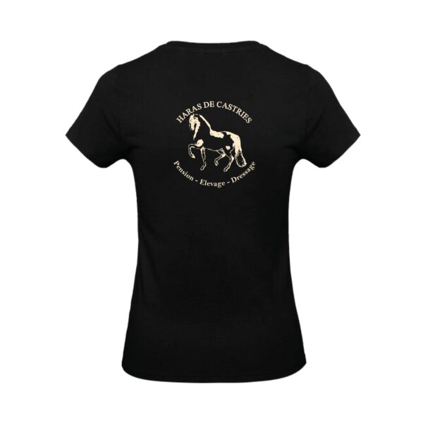 T-SHIRT (femme) - haras de Castries - Noir - BC04T – Image 2