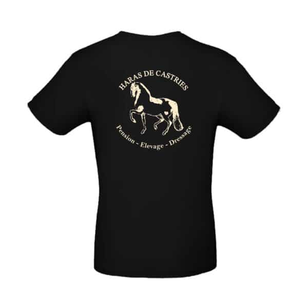 T-SHIRT (homme) - haras de Castries - Noir - BC03T – Image 2