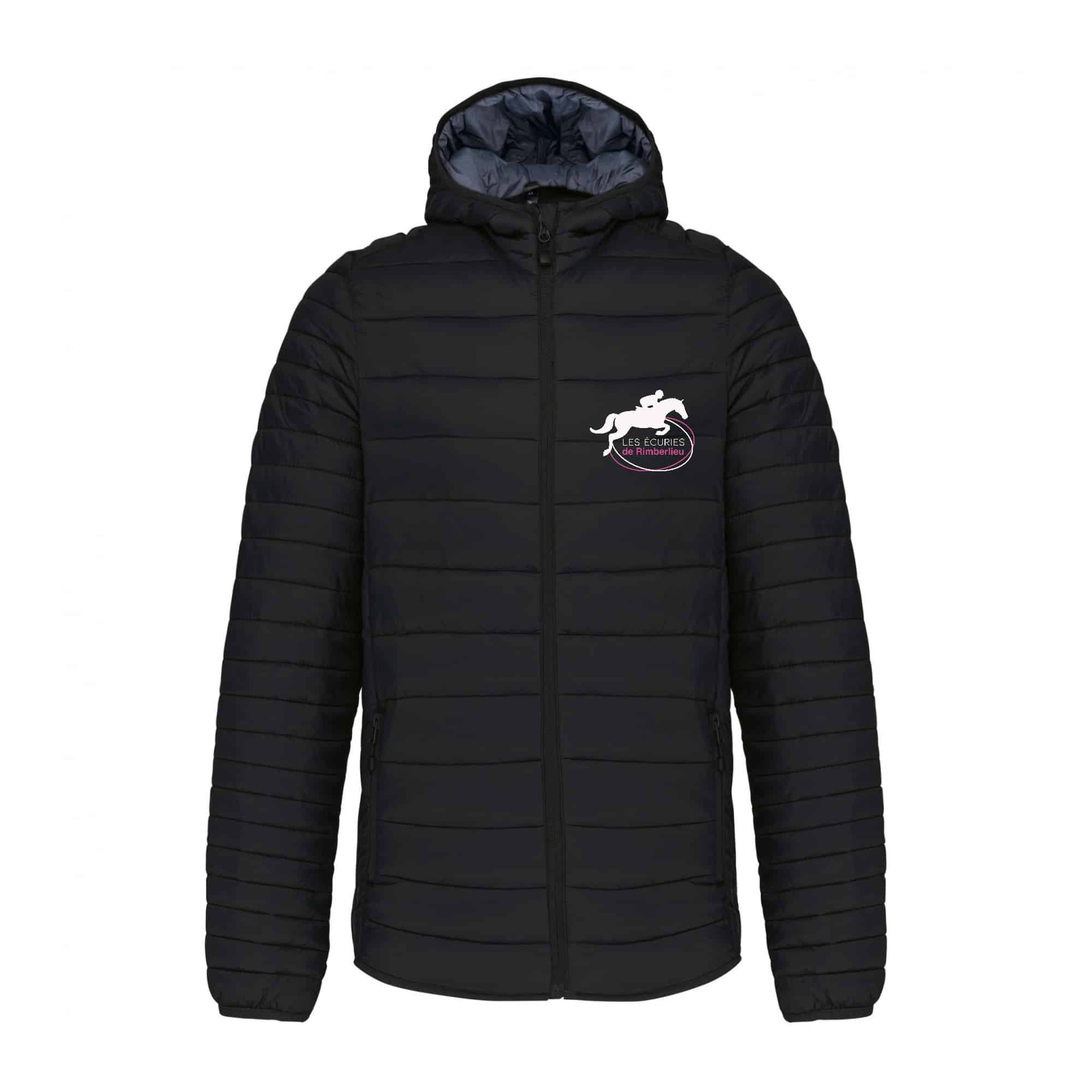 DOUDOUNE AVEC MANCHES ET CAPUCHE (homme) - Les écuries de Rimberlieu - Noir - K6110