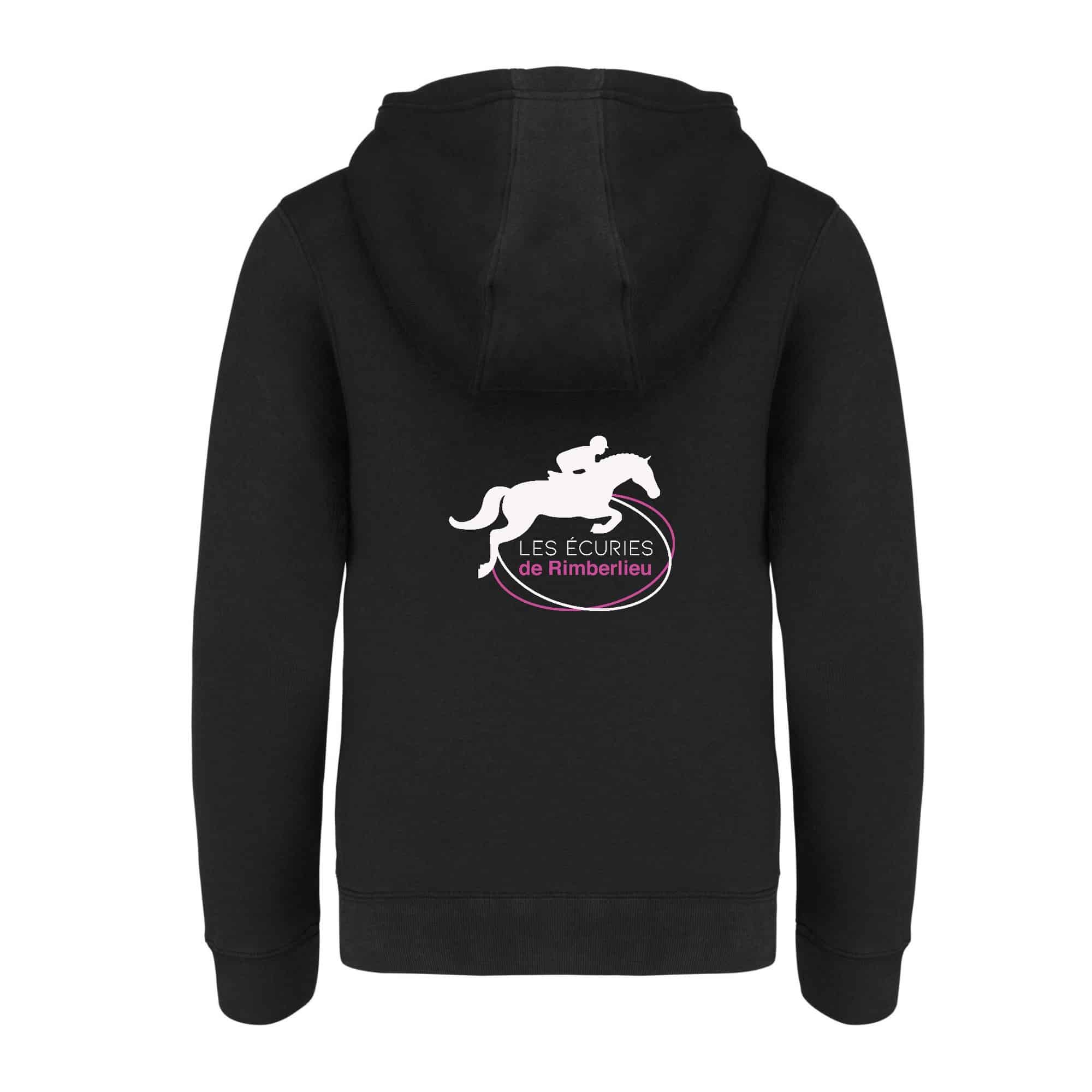 SWEAT ZIPPÉ (enfant) - Les écuries de Rimberlieu - Noir - K455 – Image 3