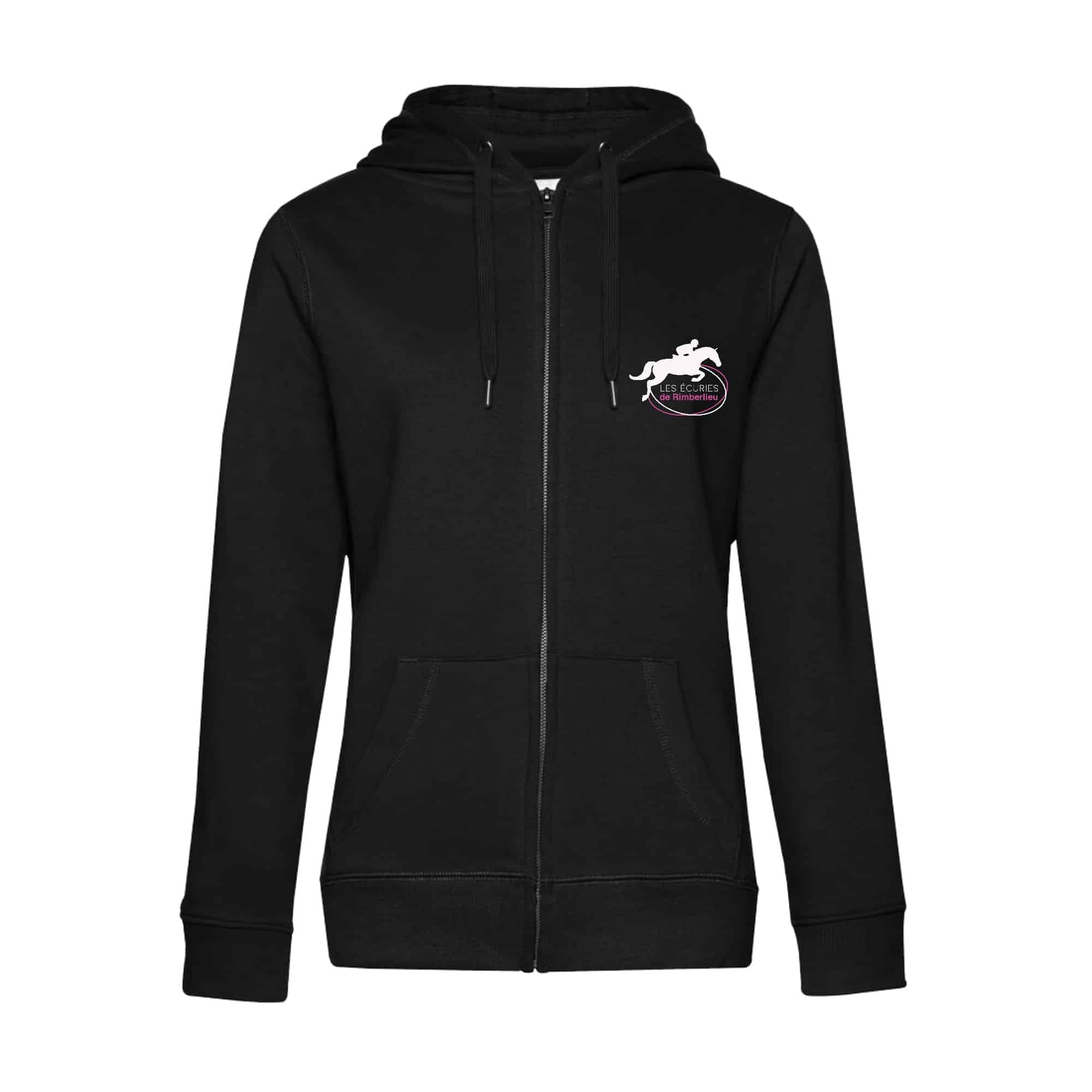 SWEAT ZIPPÉ (femme) - Les écuries de Rimberlieu - Noir - BCW03Q