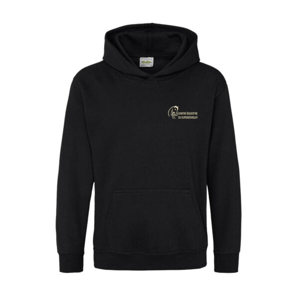 SWEAT A CAPUCHE (enfant) - Centre équestre de Super Dévoluy - Noir - BC511