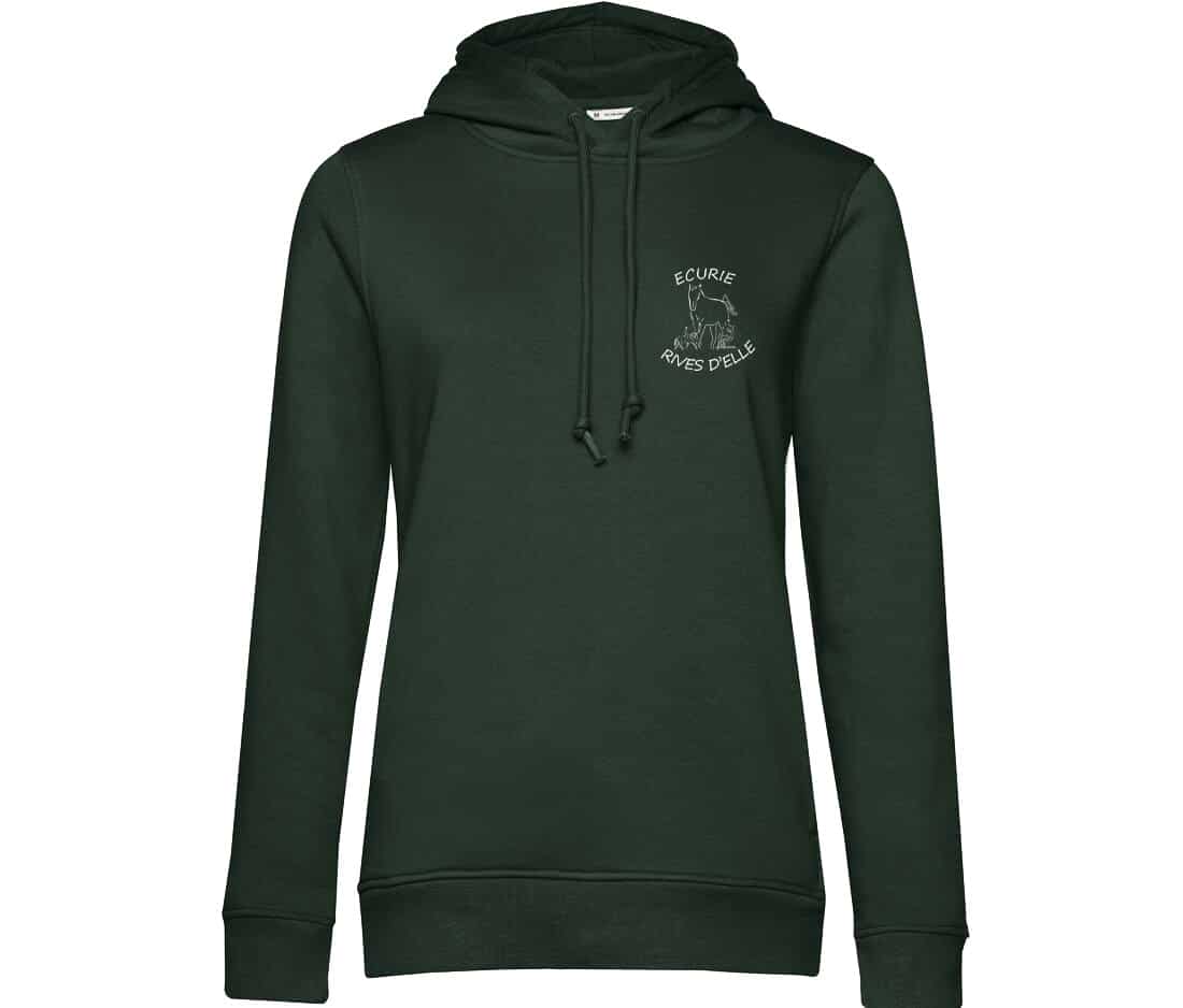 SWEAT A CAPUCHE (femme) – Ecurie des Rives d’elle - Vert Foret - BCW34B