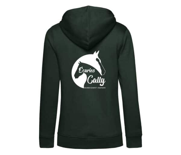 SWEAT A CAPUCHE (femme) – Association Ecuries Cally - Vert Foret - BCW34B – Image 2