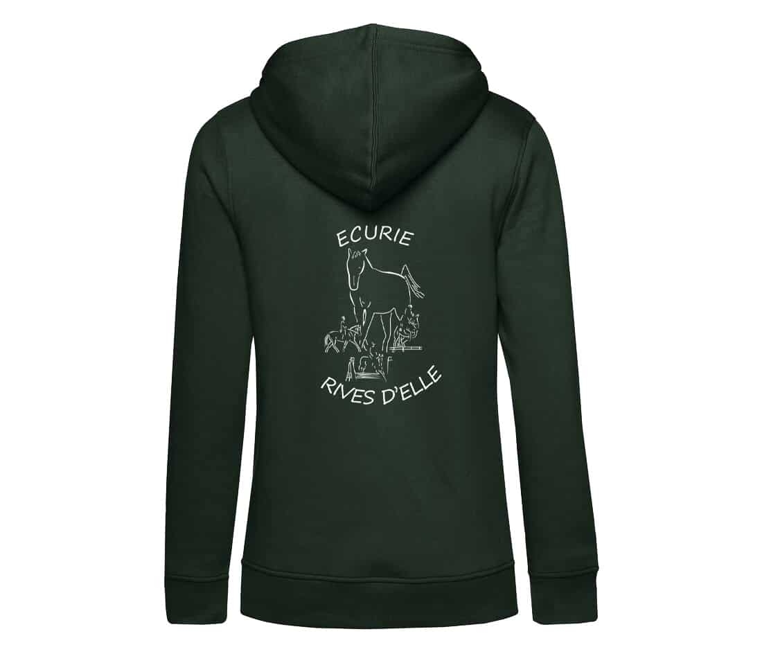 SWEAT A CAPUCHE (femme) – Ecurie des Rives d’elle - Vert Foret - BCW34B – Image 3