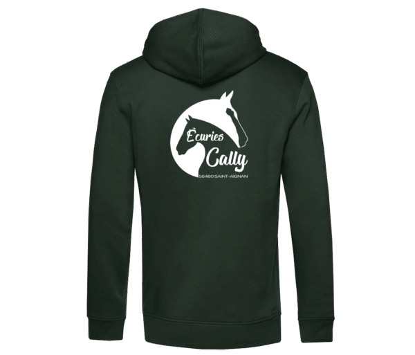 SWEAT A CAPUCHE (homme) - Association Ecuries Cally - Vert Foret - BCU33B – Image 2